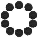 uxcell 2" フェイクファーポンポンボール 10個 黒いフワフワソフトフェイクファーポンポンボール DIYニット帽子用 エラスティックループ付き