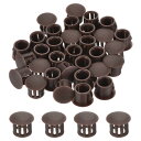 uxcell 32個の10mm(3/8インチ)茶色のプラスチックホールプラグ フラッシュタイプのパネルホールプラグ ロックホールチューブ用のエンドキャップ 家具...
