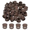 uxcell 32個11mm(3/8インチ)の茶色プラスチックホールプラグ フラッシュタイプパネルホールプラグ ロックホールチューブ家具キャビネット用エンドキャ...