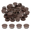uxcell 32個18mm(11/16インチ)ブ ラウンプラスチックホールプラグ フラッシュタイプパネルホールプラグインサートエンドキャップ ロッキングホールチューブ家具キャビネット