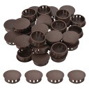 uxcell 32個 32mm(1 1/4") ブ ラウンプラスチックホールプラグ フラッシュタイプパネルホールプラグインサートエンドキャップ ロッキングホールチューブ家具キャビネット