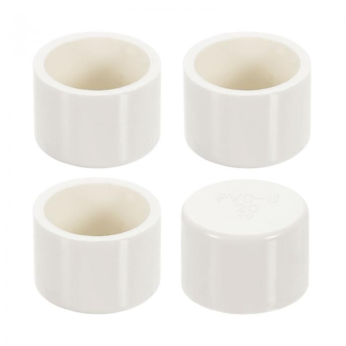 uxcell 4個のPVCパイプエンドキャップフィッティング 0.8インチの家具グレードパイプエンドキャッププ..