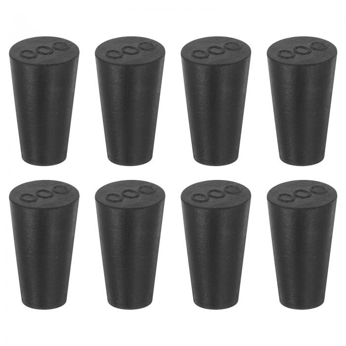 uxcell 8個 ソリッドラバーストッパー テーパードラボシールチューブストッパープラグ テストチューブ..