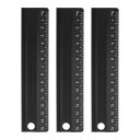 uxcell 3個 カッティング ルーラー 15cm メトリック アルミ合金 ストレート ルーラー 厚手 フロスト加工 測定 ルーラー ノンスリップ スポンジ 裏地 付き 建築家 アーティスト デザイナー クラ スルーム オフィ ス 用 黒