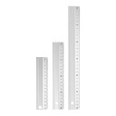 uxcell 3個 カッティング ルーラー メトリック アルミニウム合金 ストレート ルーラー 厚手 フロスト加工 測定 ルーラー ノンスリップ スポンジ 裏地 用途: 建築家 アーティスト デザイナー クラ スルーム オフィ ス シルバー