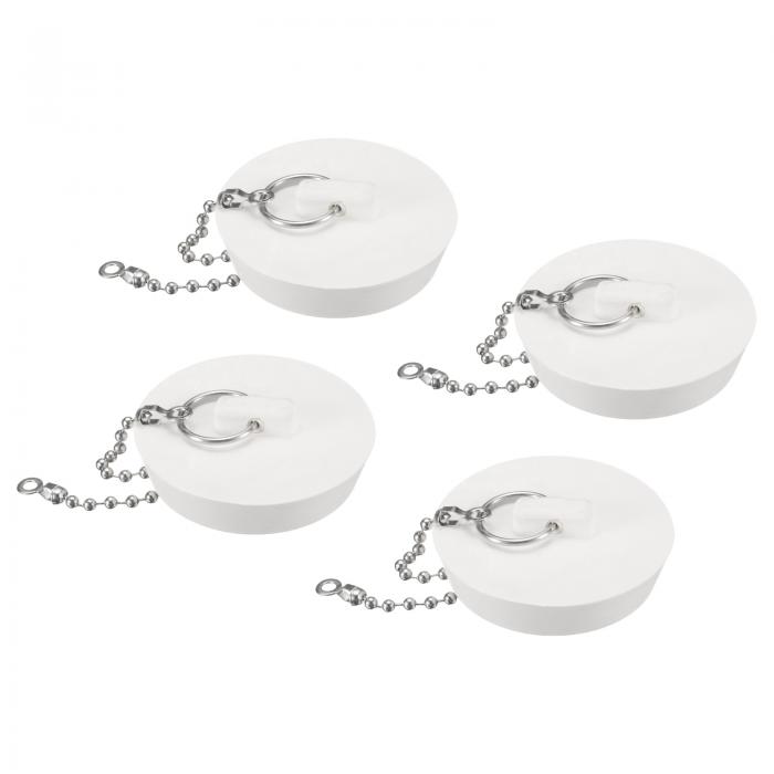 uxcell チェーンと吊りリング付きのラバードレンストッパー4個セット、バスタブ用ドレンプラグ2インチ..