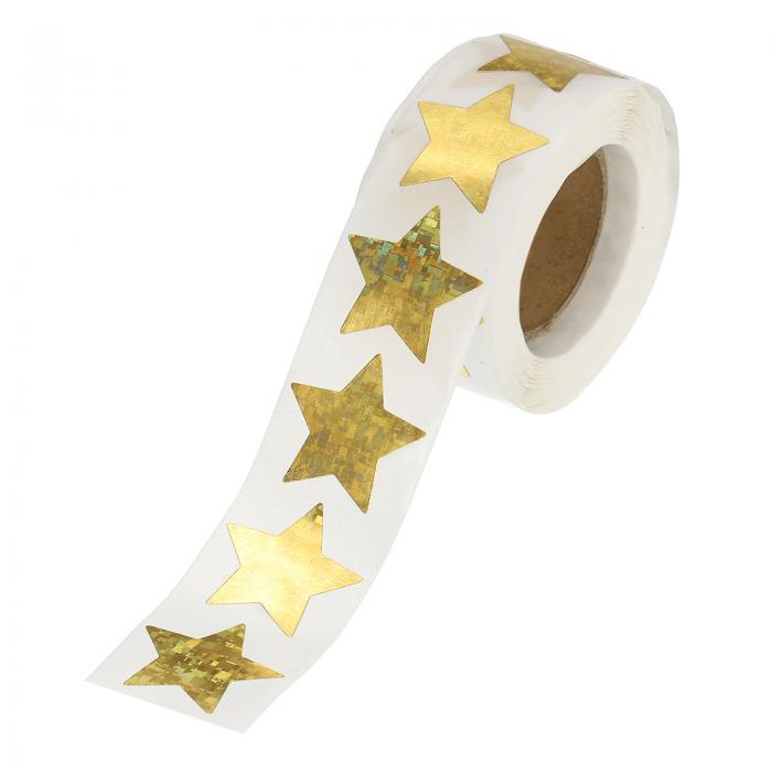 PATIKIL 1インチスターステッカーロール 1ロール/500個の自己粘着ブロックフラッシュスターラベルメタ..