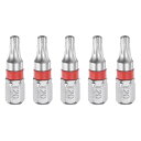 uxcell 5個入り トルクスドライバービット T20H 1/4インチ 六角シャンク 25mm/1インチ 長さ 磁気スター 6点ヘッド 六角ビット S2 スチール 電動ドライバービット 穴付き トルクスヘッド(4)
