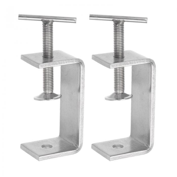 uxcell ステンレス鋼Cクランプ 2.76インチ / 78mm 幅のジョー開口部 30-70mm 範囲 ステンレス鋼Cクランプ Tバーハンドル 木工 溶接 建築 家庭用 マウント 2個