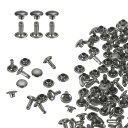 uxcell 60セット ダブルキャップレザーリベット 7x8mm 丸いキャップ チューブ状メタルスタッズ 生地用 レザークラフトリベット ベルト ブーツ バッ...