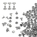 uxcell 100セット ダブルキャップレザーリベット 6x6mm 丸キャップチューブ状メタルスタッズ 生地用ベルトブーツバッグ用 レザークラフトリベット シ...