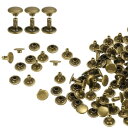 uxcell 100セットダブルキャップレザーリベット 9x8mm丸いキャップチューブ状メタルスタッズ 生地用リベット ベルト ブーツバッグ用 ブロンズ