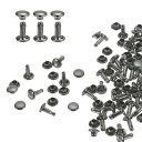 uxcell 60セット ダブルキャップレザーリベット 6x8mm 丸キャップチューブ状メタルスタッズ 生地用リベット ベルト ブーツ バッグ用 ブロンズ