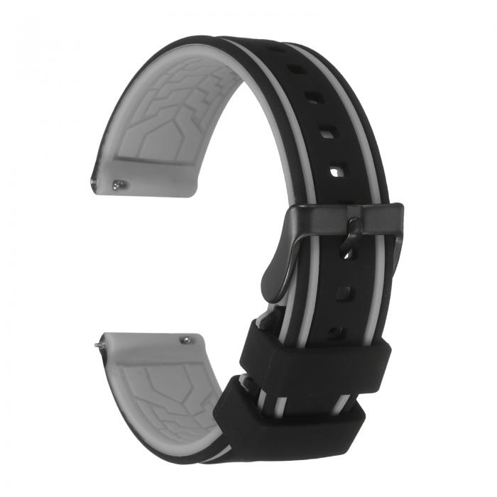 uxcell 20mm幅のシリコンウォッチバンド、クッション黒バックル付きの柔らかいクイックリリースラバー..