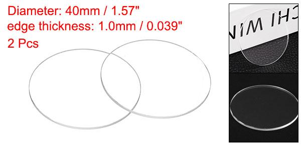 uxcell 2個の時計用水晶ガラスレンズ40mm Dia 1.0mm ベベ ルエッジフラットラウンド超クリアガラス時計フェイス水晶レンズダイヤルミラー交換部品時計修理用