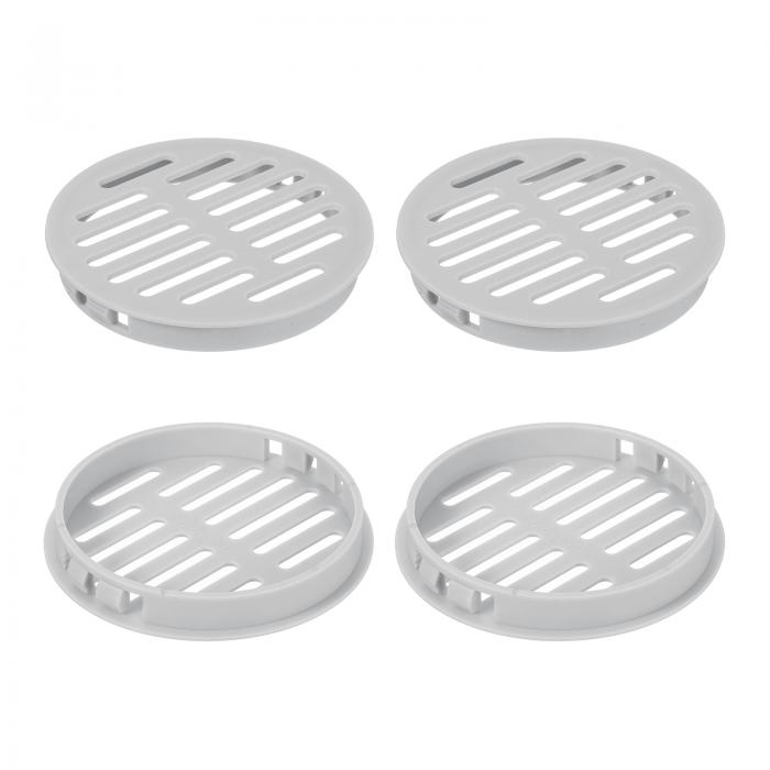 uxcell ラウンドソフィットベント3インチ 4個 ライトグレー プラスチック製 80mm ソフィットベントカバー - 円形エアベントグリル - 浴室 家庭 オフ ィス キッチン キャビネット ワードローブ用にエアが簡単にながれ