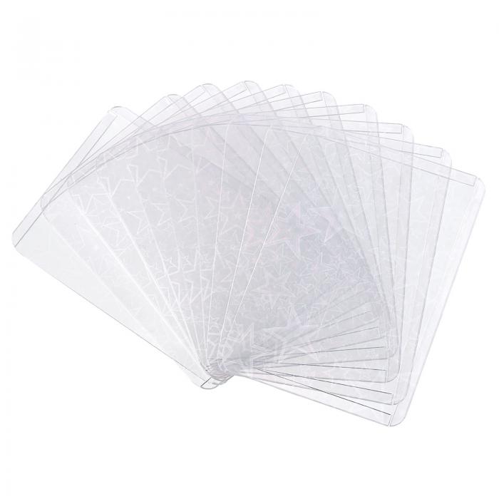 uxcell 10個 フォトカードホルダー ホログラフィッククリアカードスリーブ トレーディングカードデコレ..