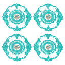 uxcell 4個 レトロレースプレイスマ ット フランス クロシェドイリーラウンド刺繍ホローカップ花瓶テーブルマ ット ダイニングテーブルキッチンパーティー用...