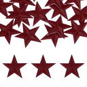 uxcell 32個 アイアンスターパッチ スターエンブロイダリーパッチ DIYクラフト用 装飾修理パッチアップリケ バックパック バッグ 帽子 服用 29mmダークレッド