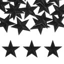 uxcell 16個 アイアンスターパッチ スターエンブロイダリーパッチ DIYクラフト用 装飾修理パッチアップリケ バックパック バッグ 帽子 服用 29mm黒