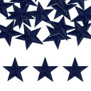 uxcell 16個入り スターアイロンパッチ 縫い付けスター刺繍パッチ DIYクラフト バックパック バッグ 帽子 服用 装飾修理パッチ 29mmダークブルー