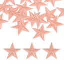 uxcell 16個 アイアンスターパッチ スターエンブロイダリーパッチ DIYクラフト用 装飾修理パッチアップリケ バックパック バッグ 帽子 服用 29mmピーチレッド