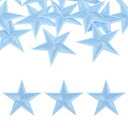 uxcell 16個 アイアンスターパッチ スターエンブロイダリーパッチ DIYクラフト用 装飾修理パッチアップリケ バックパック バッグ 帽子 服用 45mmスカイブルー