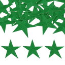uxcell 20個 アイロンスターパッチ スターエンブロイダリーパッチ DIYクラフト用 装飾修理パッチアップリケ バックパック バッグ 帽子 服用 75mmグリーン