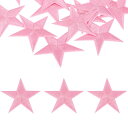 uxcell 15個 アイロンスターパッチ スターエンブロイダリーパッチ DIYクラフト用 装飾修理パッチアップリケ バックパック バッグ 帽子 服用 70mmピンク