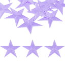 uxcell 15個 アイロンスターパッチ スターエンブロイダリーパッチ15個 DIYクラフト用 装飾修理パッチアップリケ バックパック バッグ 帽子 服用 70mmライトパープル
