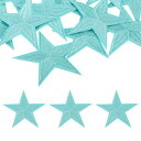 uxcell 12個 アイアンオンスターパッチ スターエンブロイダリーパッチ DIYクラフト用 装飾修理パッチアップリケ バックパック バッグ 帽子 服用 82mmブルー