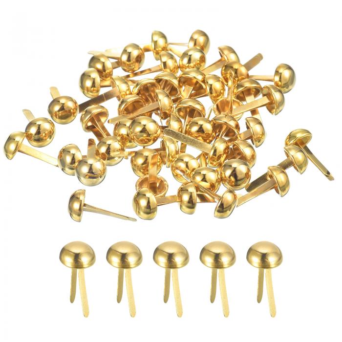 uxcell 100個入りバッグフィートスタッドス パイ ク 8mm丸型パースネイルヘッドス パイ クプロングスタッドバッグボトムスタッド ハンドバッグパースク...