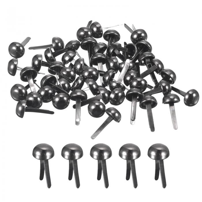 uxcell 100個入りバッグフィートスタッドス パイ ク 8mm丸型パースネイルヘッドス パイ クプロングスタッドバッグボトムスタッド ハンドバッグパース衣...