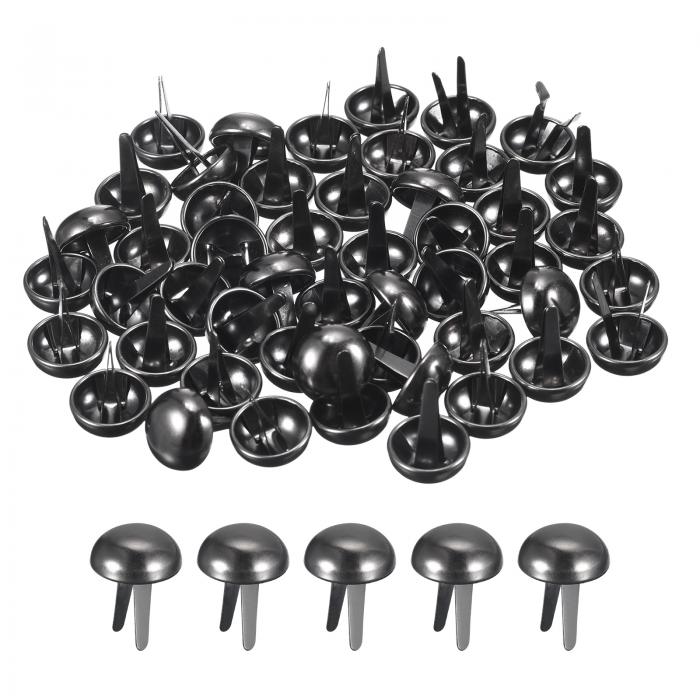 uxcell 100個入りバッグフィートスタッドス パイ ク 15mm丸型パースネイルヘッドス パイ クプロングスタッドバッグボトムスタッド ハンドバッグパース...