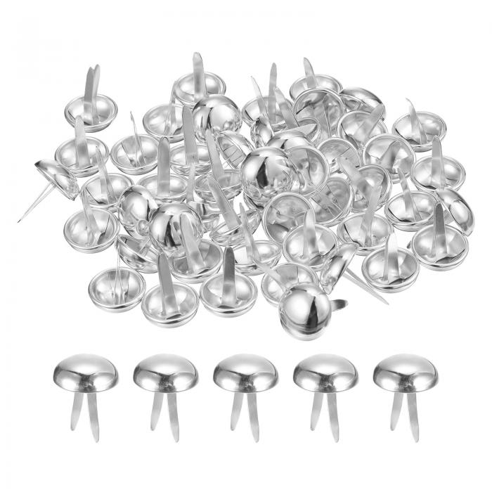 uxcell 100個入りバッグフィートスタッドス パイ ク 18mm丸型パースネイルヘッドス パイ クプロングスタッドバッグボトムスタッド ハンドバッグパース...