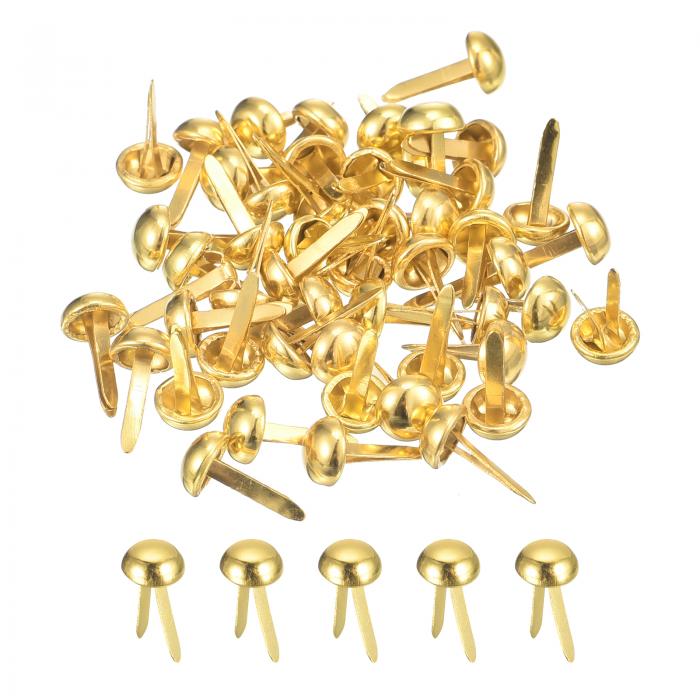 uxcell 50個入りバッグフィートスタッドス パイ ク 6mm丸型パースネイルヘッドス パイ クプロングスタッドバッグボトムスタッド ハンドバッグパース衣類...