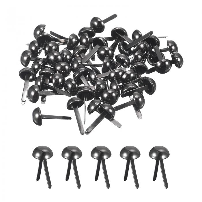 uxcell 50個入りバッグフィートスタッドス パイ ク 6mm丸型パースネイルヘッドス パイ クプロングスタッドバッグボトムスタッド ハンドバッグパースクロ...