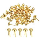 uxcell 50個入りバッグフィートスタッドス パイ ク 8mm丸型パースネイルヘッドス パイ クプロングスタッドバッグボトムスタッド ハンドバッグパースクロ...