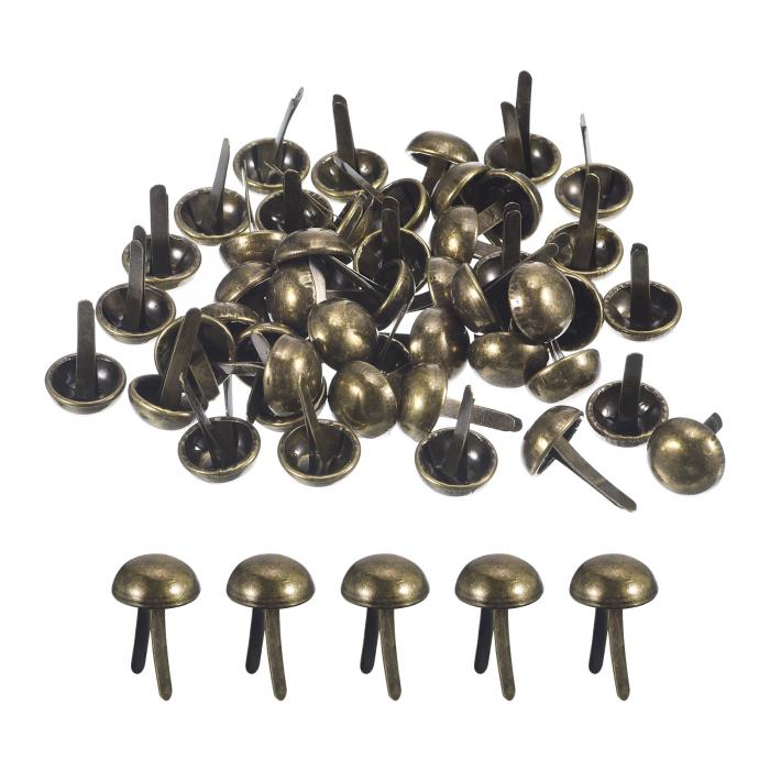 uxcell 50個入りバッグフィートスタッドス パイ ク 12mm丸型パースネイルヘッドス パイ クプロングスタッドバッグボトムスタッド ハンドバッグパース衣...