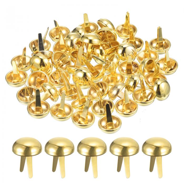 uxcell 50個入りバッグフィートスタッドス パイ ク 15mm丸型パースネイルヘッドス パイ クプロングスタッドバッグボトムスタッド ハンドバッグパース衣...