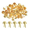 uxcell 100個入りバッグフィートスタッドス パイ ク 10mmのパースコーンスタッドフラットメタルス パイ クリベットネイルヘッドブ ラッドプロングバッ...