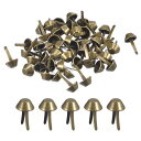 uxcell 100個入りバッグフィートスタッドス パイ ク 10mmパースコーンスタッドフラットメタルス パイ クリベットネイルヘッドブ ラッドプロングバッグ...