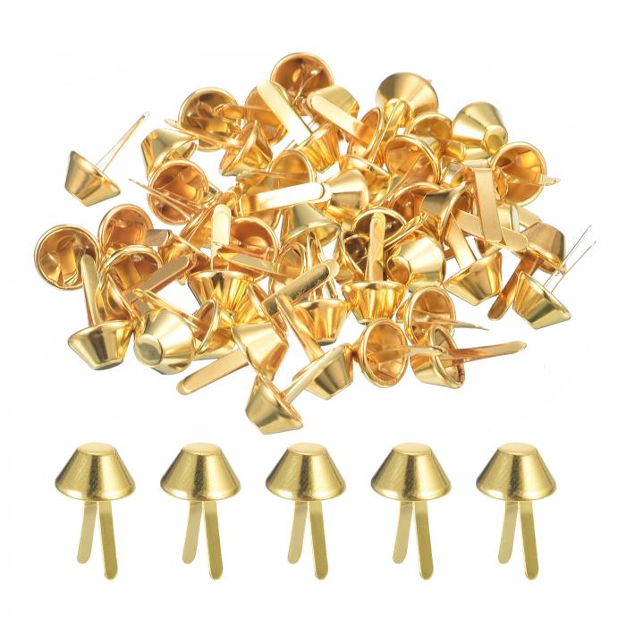 uxcell 50個入りバッグフィートスタッドス パイ ク 10mmパースコーンスタッドフラットメタルス パイ クリベットネイルヘッドブ ラッドプロングバッグボ...