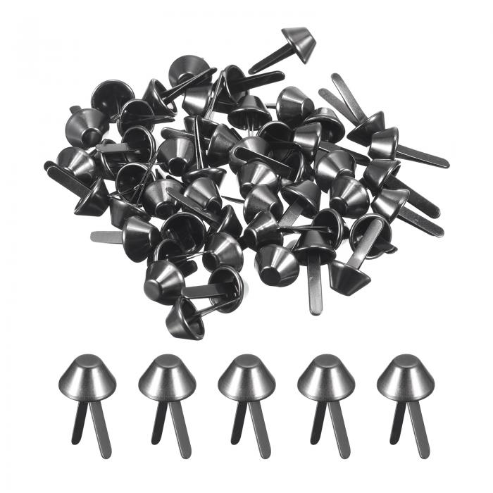 uxcell 50個入りバッグフィートスタッドス パイ ク 10mmパースコーンスタッドフラットメタルス パイ クリベットネイルヘッドブ ラッドプロングバッグボ...