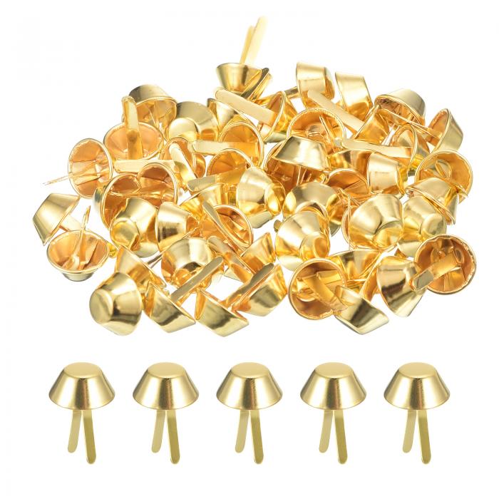 uxcell 50個入りバッグフィートスタッドス パイ ク 15mmのパースコーンスタッドフラットメタルス パイ クリベットネイルヘッドブ ラッドプロングバッグ...