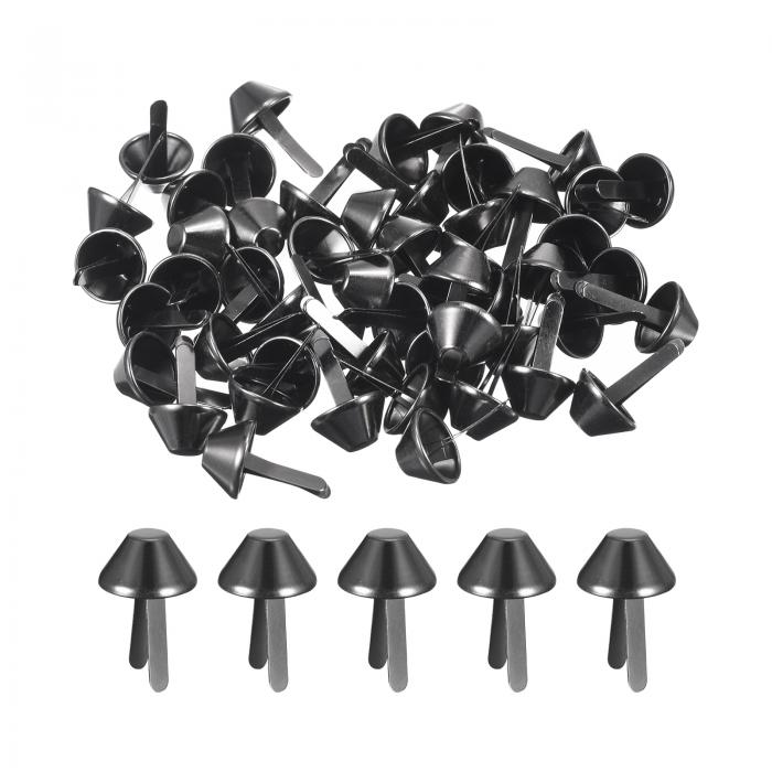 uxcell 50個入りバッグフィートスタッドス パイ ク 15mmのパースコーンスタッドフラットメタルス パイ クリベットネイルヘッドブ ラッドプロングバッグ...