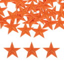 uxcell 32個 アイアンスターパッチ スターエンブロイダリーパッチ DIYクラフト用 装飾修理パッチアップリケ バックパック バッグ 帽子 服用 29mmライトオレンジ
