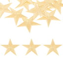 uxcell 15個 アイアンスターパッチ スターエンブロイダリーパッチ DIYクラフト用 装飾修理パッチアップリケ バックパック バッグ 帽子 服用 70mmアプリコット