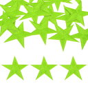 uxcell 15個 アイロンスターパッチ スターエンブロイダリーパッチ15個 DIYクラフト用 装飾修理パッチアップリケ バックパック バッグ 帽子 服用 70mmライトグリーン