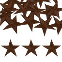 uxcell 15個 アイアンスターパッチ スターエンブロイダリーパッチ15個 DIYクラフト用 装飾修理パッチアップリケ バックパック バッグ 帽子 服用 70mm茶色